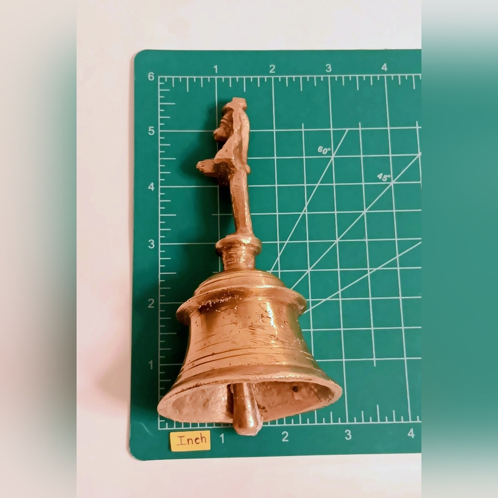 Vintage Brass Hanging Religious Hanuman figure Handcrafted Engraved Bell India 3 - Picture 10 of 10